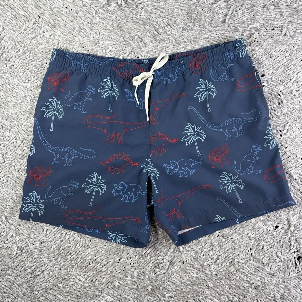 Chubbies Swim Trunks Mens Large 5.5 Dinosaur Animal Print Beach Summer Vacation